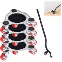 CHOYCLIT Schwerlast-Möbelrollen-Set, 400 kg Tragkraft, Umzugsset, Möbelheber, Lenkrollen mit Bremse, bewegliches Rollenbrett für Sofa, Kommode von CHOYCLIT