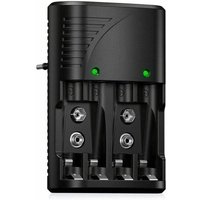 CHOYCLIT Universal-Akkuladegerät für AA/AAA/9 V, 6802 Schnellladegerät für wiederaufladbare AA/AAA- oder 9 V NI MH-Akkus, mit LED-Anzeige, weltweite CHOYCLIT Universal-Akkuladegerät für AA/AAA/9 V, 6802 Schnellladegerät für wiederaufladbare AA/AAA- oder 9 V NI MH-Akkus, mit LED-Anzeige, weltweite von CHOYCLIT