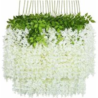 Künstliche Blumen, 24 Stück, künstliche, gefälschte Glyzinien, hängende Seidenblumen, Dekoration für Zuhause, Hochzeit, Party (24 Stück, 110 cm/jeder Künstliche Blumen, 24 Stück, künstliche, gefälschte Glyzinien, hängende Seidenblumen, Dekoration für Zuhause, Hochzeit, Party (24 Stück, 110 cm/jeder von CHOYCLIT