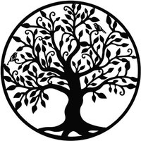 Metall-Wanddekoration Lebensbaum-Rahmen Industrielle schwarze Wanddekoration Großes modernes Originalgemälde für Wohnzimmer (45 x 45 cm) von CHOYCLIT