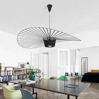 Schwarze Pendelleuchte 80cm, Vintage Retro LED Pendelleuchte Wohnzimmer Kronleuchter für Innenwohnzimmer Fiberglas + Polyurethan LED Hut Schwarze Pendelleuchte 80cm, Vintage Retro LED Pendelleuchte Wohnzimmer Kronleuchter für Innenwohnzimmer Fiberglas + Polyurethan LED Hut von CHOYCLIT
