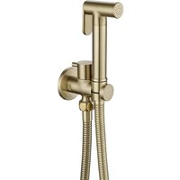 Toiletten-Sprühset aus gebürstetem Gold, an der Wand montiertes Bidet-Toiletten-Sprühset aus Messing, Hochdruck-Hand-Bidet-Sprühset für die Toiletten-Sprühset aus gebürstetem Gold, an der Wand montiertes Bidet-Toiletten-Sprühset aus Messing, Hochdruck-Hand-Bidet-Sprühset für die von CHOYCLIT