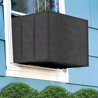 Wasserdichte Klimaanlagenabdeckung, 210d Oxford-Fenster-Klimaanlagenabdeckung, Außenabdeckungen mit Riemen, Fenster-Klimaanlagenabdeckung (Schwarz, von CHOYCLIT