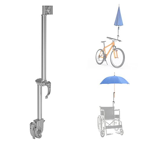 CHOYTONG Mobilitäts-Roller-Regenschirmhalter – Universal-Edelstahl-Faltbarer Montageständer für Fahrrad-Rollstuhl-Kinderwagen-Wagen (A) von CHOYTONG