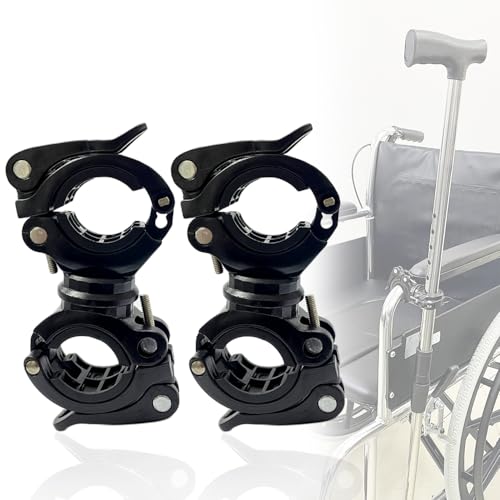 CHOYTONG Universal-Gehstock-Halter für Rollator, Gehhilfe, Zubehör für ältere Menschen mit Behinderungen, max. 3 cm, 2 Stück von CHOYTONG