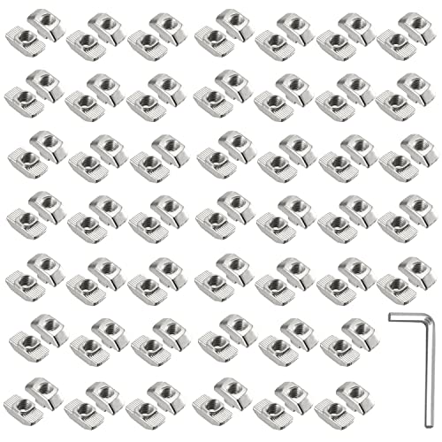 Nutensteine M5 100STK, T-Nut-Muttern Schiebemutter Hammermutter t Nut Muttern Stahl Verzinkt, Hammerkopf Befestigungsmutter für Aluminiumprofil Standard-20-Serie von CHRI