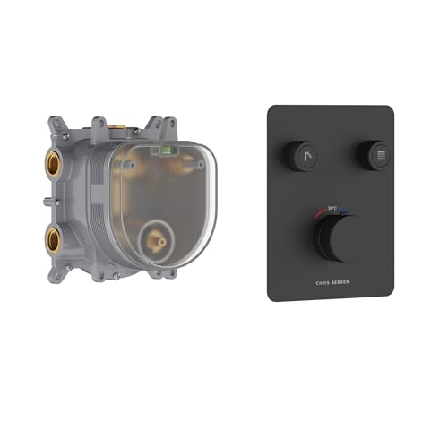 CHRIS BERGEN Aquatronic, Unterputz Thermostat mit Grundkörper, für 2 Funktionen, in Schwarz matt von CHRIS BERGEN