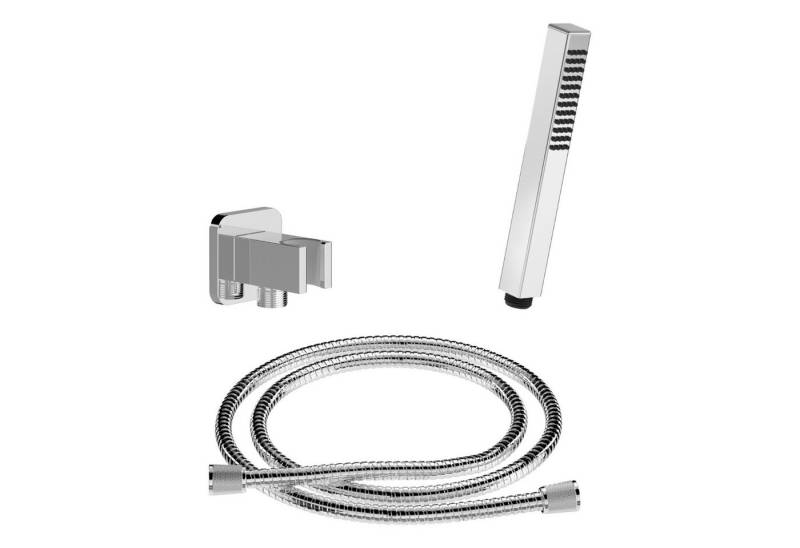 CHRIS BERGEN Brausegarnitur SET aus Handbrause, Wandanschlussbogen und Brauseschlauch, in Chrom von CHRIS BERGEN