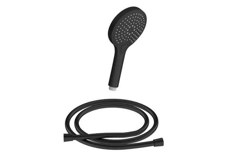 CHRIS BERGEN Brausegarnitur SET aus Handbrause und Brauseschlauch, 3 Strahlart(en), in Schwarz matt von CHRIS BERGEN