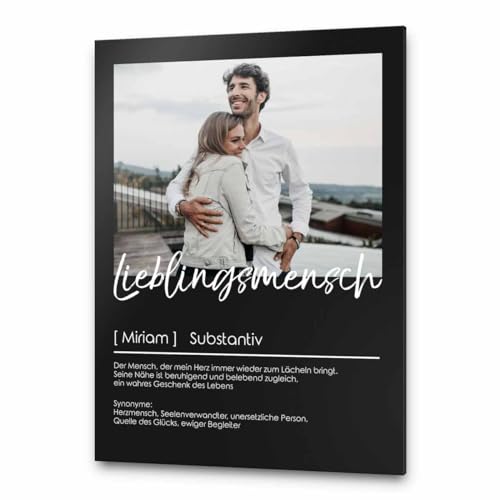 CHRISCK design Acrylglasbild Definition mit eigenem Foto - Persönliches Geschenk für Lieblingsmensch - personalisiert für Partner Freund Freundin - Glasfoto personalisiert - Wandbild Paar von CHRISCK design