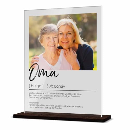 Acrylglasbild Definition mit eigenem Foto - Persönliches Geschenk für Oma zu Weihnachten - Foto Bild personalisiert für die beste Großmutter - Acryl Glasfoto - Wandbild Geschenkidee für Omi von CHRISCK design