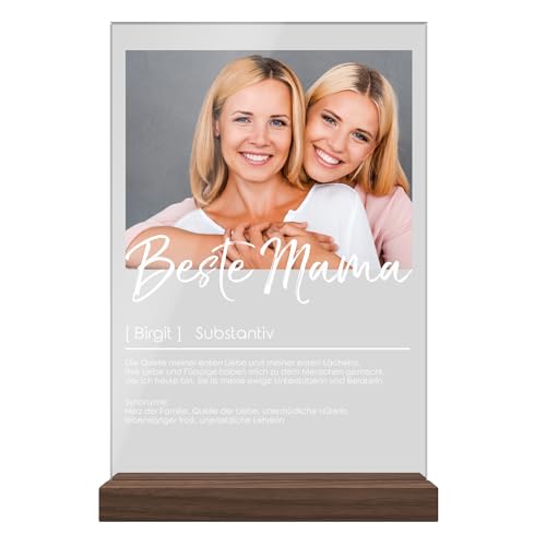 Acrylglasbild Definition mit eigenem Foto als Geschenk für Mama Weihnachten - personalisierte Geschenke für Mütter - Wandbild Acryl Glasdeko für die allerbeste Mutter - besondere Geschenkidee von CHRISCK design