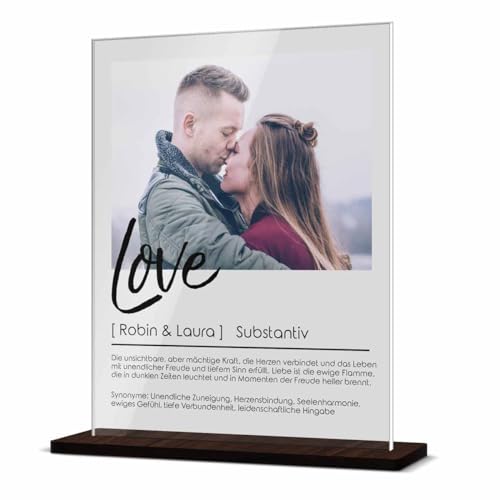 CHRISCK design Acrylglasbild Definition mit individuellem Fotodruck - Persönliches Geschenk für Freundin - Foto Definitionen Bild Liebe personalisiert für Paare - Wandbild Partner von CHRISCK design