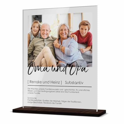 Acrylglasbild Definition mit individuellem Fotodruck - Persönliches Geschenk für Oma & Opa zu Weihnachten - Fotogeschenk für die besten Großeltern - Acryl Glasbild personalisiert - Wandbild von CHRISCK design