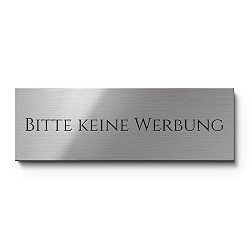 Bitte keine Werbung und kostenlose Zeitungen Schild für Briefkasten | Hochwertige Gravur auf Kunststoff | Wetterfest - rostfrei - kratzfest - robust - UV-beständig von CHRISCK design