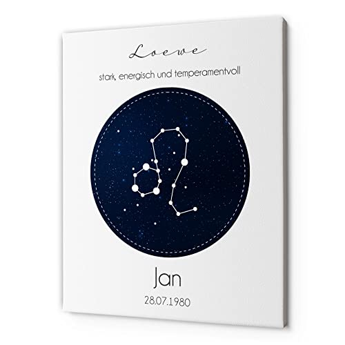 CHRISCK design Astro Wandbild Sternzeichen Löwe selbst gestalten | Leinwand Bild mit Sternenhimmel | Moderne Wanddeko Geschenkidee Freund Freundin CHRISCK design Astro Wandbild Sternzeichen Löwe selbst gestalten | Leinwand Bild mit Sternenhimmel | Moderne Wanddeko Geschenkidee Freund Freundin von CHRISCK design