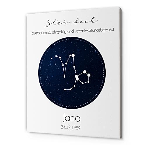 CHRISCK design Astro Wandbild Sternzeichen Steinbock | Leinwand Bild mit Charakter Eigenschaften Sternenhimmel | Moderne Zimmerdeko Geschenkidee Weihnachten CHRISCK design Astro Wandbild Sternzeichen Steinbock | Leinwand Bild mit Charakter Eigenschaften Sternenhimmel | Moderne Zimmerdeko Geschenkidee Weihnachten von CHRISCK design