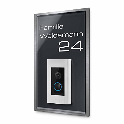 Elegantes Klingelschild aus Edelstahl & Acrylglas - Kompatibel mit allen Funkklingel Modellen - Individuell anpassbare Klingelplatte für Video Doorbells & mehr - einfache Montage Elegantes Klingelschild aus Edelstahl & Acrylglas - Kompatibel mit allen Funkklingel Modellen - Individuell anpassbare Klingelplatte für Video Doorbells & mehr - einfache Montage von CHRISCK design
