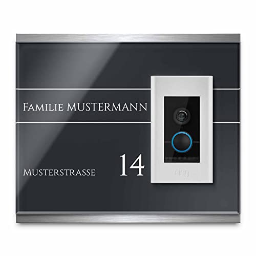 Elegantes Namensschild aus Edelstahl & Acrylglas für alle gängigen Funkklingel Modelle von CHRISCK design