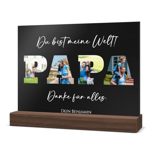 CHRISCK design Exklusives Acrylglas-Wandbild: Ehre deine Eltern mit Worten und Bildern – Ein persönliches Geschenk zum Vatertag - Acrylglasbild mit eigenen Fotos und Text ab 20x15 cm von CHRISCK design