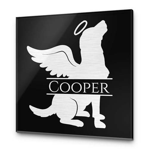 CHRISCK design Gedenktafel mit Gravur Grabstein Herz 100% Kratzfest und witterungsbeständig Grabplatte aus Hochglanz Acrylglas ab 20x20 cm für Menschen und Tiere Hunde Katze Hund Katzen von CHRISCK design