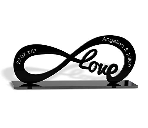 CHRISCK design Infinity Standfigur aus Acrylglas mit deiner Wunsch-Gravur und Love Geschenkidee für Paare Freunde von CHRISCK design