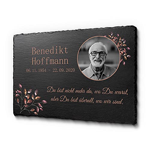 CHRISCK design Grabstein mit UV-Druck | Gedenkstein 100% frei gestaltbar | Schiefertafel für den Außenbereich für Deinen Lieblingsmenschen CHRISCK design Grabstein mit UV-Druck | Gedenkstein 100% frei gestaltbar | Schiefertafel für den Außenbereich für Deinen Lieblingsmenschen von CHRISCK design