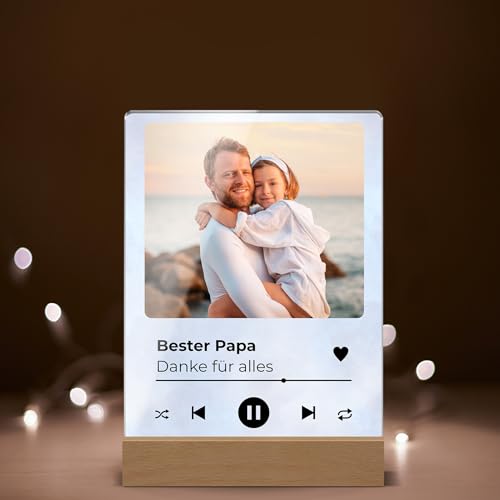 CHRISCK design LED Song Cover Glas Bild mit Foto - Acrylglas - Titel und Musikalbum | Spotify Leuchte LED Musiktafel | Geschenkidee Geburtstag für Partner Freund Paare | Music Cover beleuchtet von CHRISCK design