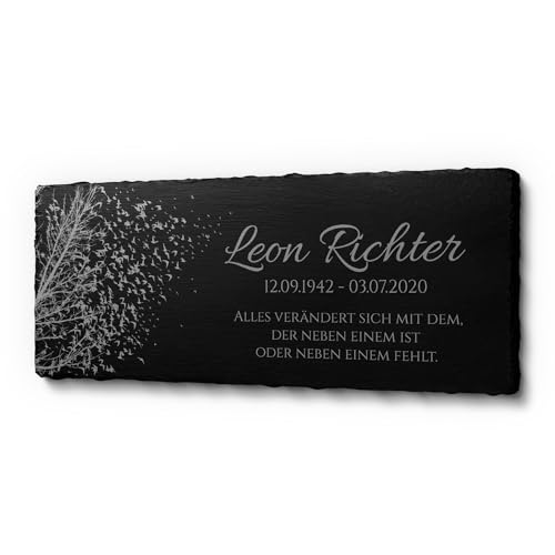 CHRISCK design Schöne Grabtafel in 25 x 10 cm | Grabstein mit personalisierter Gravur für Menschen aus Schiefer | Gedenkstein frei gestaltbar mit Texten CHRISCK design Schöne Grabtafel in 25 x 10 cm | Grabstein mit personalisierter Gravur für Menschen aus Schiefer | Gedenkstein frei gestaltbar mit Texten von CHRISCK design