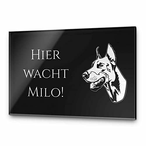 CHRISCK design Vorsicht Hund Schild mit eigener Gravur - Warnung vor dem Hund Schilder - Achtung Hund Schild wetterfest - Hundeschilder Warnung Warnschild (Acrylglas) von CHRISCK design