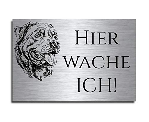 Echtes Edelstahl Hinweis-Schild Türschild Größe 12x8 oder 15x10 cm " Hier wache ich " Hund Schäferhund selbstklebend oder mit Bohrlöcher Betreten auf eigene Gefahr Hundeschild Modell: M5 Echtes Edelstahl Hinweis-Schild Türschild Größe 12x8 oder 15x10 cm " Hier wache ich " Hund Schäferhund selbstklebend oder mit Bohrlöcher Betreten auf eigene Gefahr Hundeschild Modell: M5 von CHRISCK design