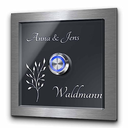 Edle Türklingel mit Hochglanzoptik - Klingel Modell Waldmann 10x10 cm | Personalisierte Gravur mit Wunschtext und Motiv - Wahlweise in Schwarz oder Anthrazit Edle Türklingel mit Hochglanzoptik - Klingel Modell Waldmann 10x10 cm | Personalisierte Gravur mit Wunschtext und Motiv - Wahlweise in Schwarz oder Anthrazit von CHRISCK design