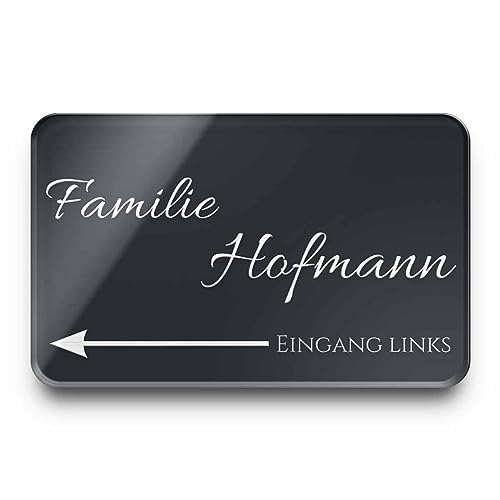 Edles Namensschild | Türschild mit Gravur mit vielen verschiedenen Motiven - Haustürschild aus Acrylglas mit personalisierter Gravur - ab 8x3,5 cm von CHRISCK design