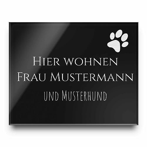 Edles Türschild mit Gravur | Namensschild Briefkastenschild selbstklebend oder mit Bohrlöcher Klingelschild mit vielen Motive | Größe ab 8x5 cm von CHRISCK design