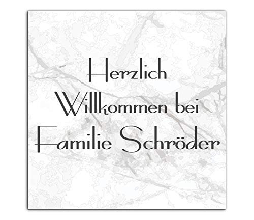 Edles Türschild mit Namen für die Haustür | Namensschild Briefkasten-Schild selbstklebend oder mit Bohrlöcher Klingelschild mit kratzfestem UV Druck | Größe 10x10 cm bunte Türschilder von CHRISCK design