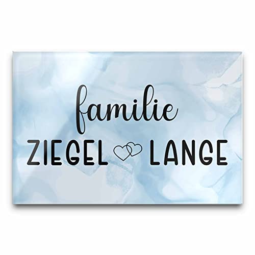 Edles Türschild mit Namen für die Haustür | Namensschild Briefkasten-Schild selbstklebend oder mit Bohrlöcher Klingelschild mit kratzfestem UV Druck | Größe ab 15x10 cm bunte Türschilder von CHRISCK design