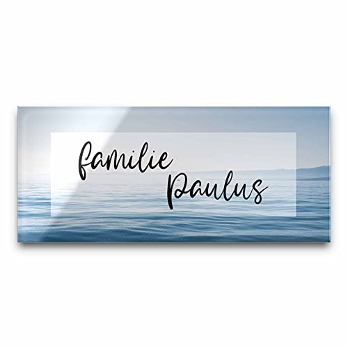 Edles Türschild mit Namen für die Haustür | Namensschild Briefkasten-Schild selbstklebend oder mit Bohrlöcher Klingelschild mit kratzfestem UV Druck | Größe ab 8x3,5 cm bunte Türschilder von CHRISCK design