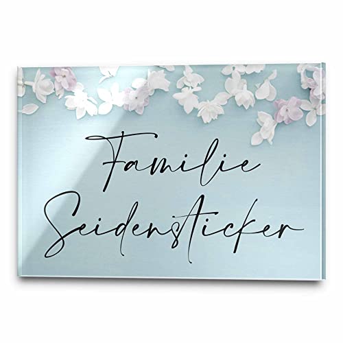 Edles Türschild mit Namen für die Haustür | Namensschild Briefkasten-Schild selbstklebend oder mit Bohrlöcher Klingelschild mit kratzfestem UV Druck | Größe ab 9x6 cm bunte Türschilder von CHRISCK design