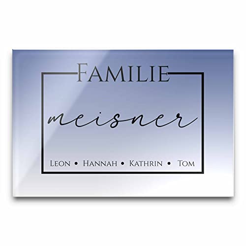 Edles Türschild mit Namen für die Haustür | Namensschild Briefkasten-Schild selbstklebend oder mit Bohrlöcher Klingelschild mit kratzfestem UV Druck | Größe ab 9x6 cm bunte Türschilder von CHRISCK design