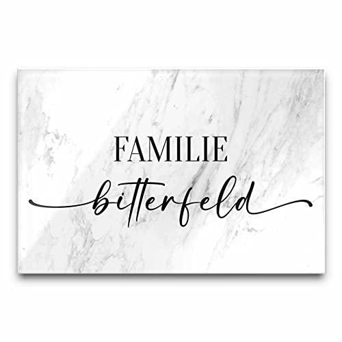 Edles Türschild mit Namen für die Haustür | Namensschild Briefkasten-Schild selbstklebend oder mit Bohrlöcher Klingelschild mit kratzfestem UV Druck | z.B. in 12x8 cm bunte Türschilder von CHRISCK design