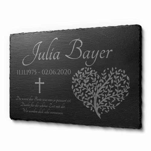 Schiefer Gedenktafel Grabplatte mit hochwertiger Gravur - Nur bei uns: Wetterfester Gravurschutz - Grabstein Urnengrab Grabschmuck selbst gestalten - 30x20 cm - für verstorbene Menschen und Tiere Schiefer Gedenktafel Grabplatte mit hochwertiger Gravur - Nur bei uns: Wetterfester Gravurschutz - Grabstein Urnengrab Grabschmuck selbst gestalten - 30x20 cm - für verstorbene Menschen und Tiere von CHRISCK design