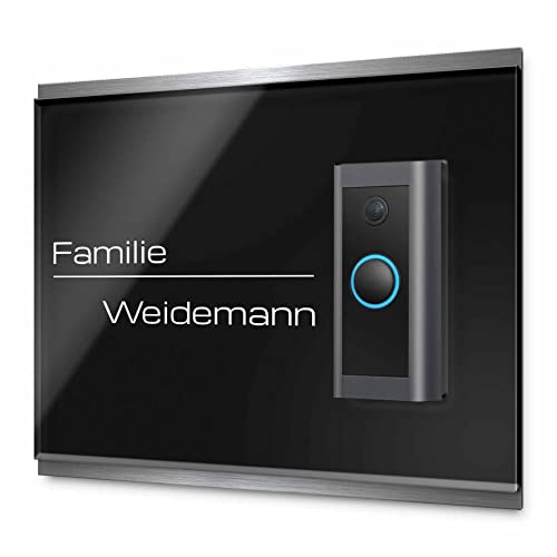 Hochwertige Klingelabdeckung aus Edelstahl und Acrylglas für alle gängigen Funkklingeln - Kompatibel mit Video Doorbells und Funk Klingeln - Personalisierbare Klingelplatte von CHRISCK design