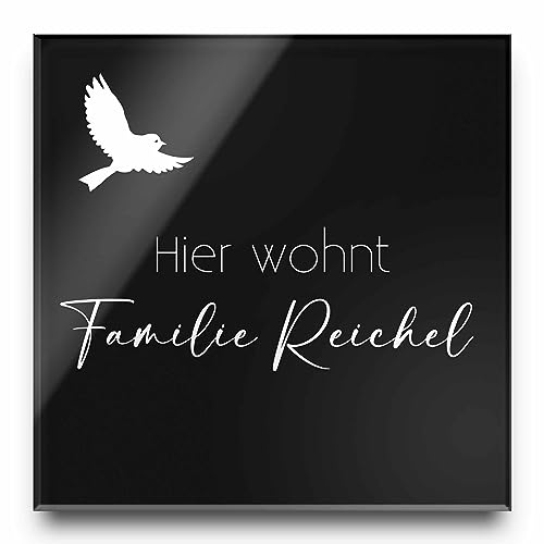 Hochwertiges Acrylglas Türschild mit personalisierter Gravur und vielen Gestaltungsmöglichkeiten - Optional in Schwarz oder Anthrazit in Hochglanz Optik | Größen ab 8x3,5 cm von CHRISCK design
