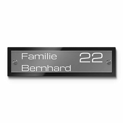 Hochwertiges Namensschild Hausnummer mit Gravur aus Acrylglas 30x8 cm mit über 80 Motiven Türschild für die Haustür mit Namen Haustürschild Familienschild Haus Garten von CHRISCK design