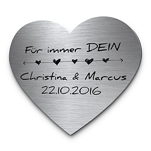 Hochzeitsschild aus Edelstahl Herzform mit Namen oder Spruch & Herzchen | Persönliches Geschenk zur Hochzeit | Wetterfest mit vielen Motiven zB für die Hochzeitsbank Hochzeitsschild aus Edelstahl Herzform mit Namen oder Spruch & Herzchen | Persönliches Geschenk zur Hochzeit | Wetterfest mit vielen Motiven zB für die Hochzeitsbank von CHRISCK design