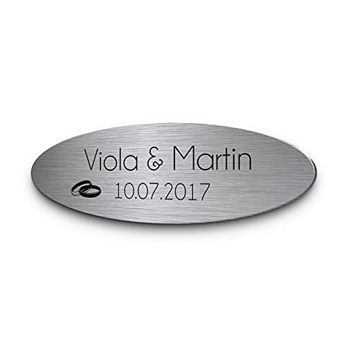 Hochzeitsschild aus Edelstahl oval mit Namen oder Spruch & Eheringe | Wetterfest & viele Motive zB für Hochzeitsbank | Goldene Hochzeit Geschenke zur Silberhochzeit Hochzeitsdeko Hochzeitsschild aus Edelstahl oval mit Namen oder Spruch & Eheringe | Wetterfest & viele Motive zB für Hochzeitsbank | Goldene Hochzeit Geschenke zur Silberhochzeit Hochzeitsdeko von CHRISCK design