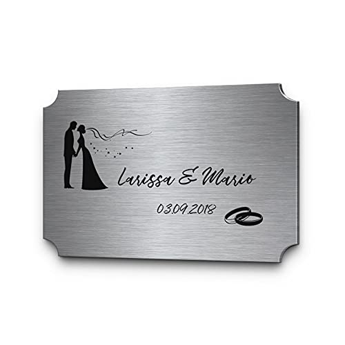 Hochzeitsschilder Edelstahl mit individueller Gravur zB Datum & Name | Viele schöne Designs zB Brautpaar Traupaar | Personalisierte Hochzeitsgeschenke Silberhochzeit Just Married Hochzeitsschilder Edelstahl mit individueller Gravur zB Datum & Name | Viele schöne Designs zB Brautpaar Traupaar | Personalisierte Hochzeitsgeschenke Silberhochzeit Just Married von CHRISCK design