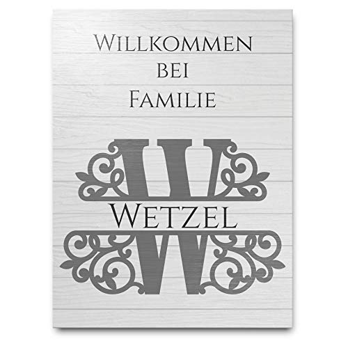 Holz Namensschilder für die Familie | Türschilder mit Wunsch-Beschriftung für die Hauswand oder Briefkasten | Hochwertiger UV Druck auf Holz von CHRISCK design