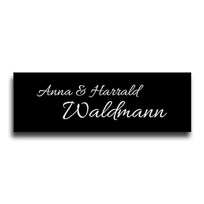Klingelschild Türschild mit Gravur 12x4 cm versch. Farben und Edelstahl oder Messing-Optik selbstklebend Briefkasten-Schild Namensschilder für die Haustür mit Namen und Motiven von CHRISCK design
