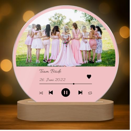 CHRISCK design Beleuchtetes Spotify Glas Bild mit Foto aus Acrylglas - Fotogeschenk LED Acryl Glasbild mit Musiktitel oder Widmung - Geschenk Muttertag Mama Geburtstag für Beste Freundin o. Partner von CHRISCK design
